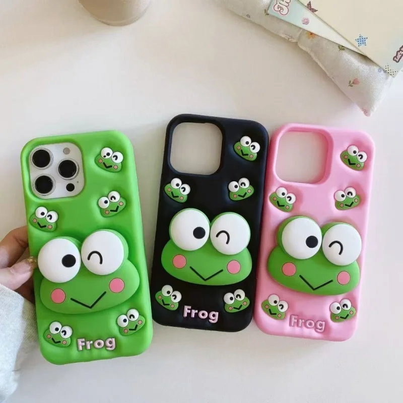 Coque iPhone Grenouille 3D Silicone Antichoc avec Support Intégré – iPhone 11/12/13/14