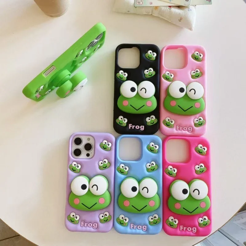 Coque iPhone Grenouille 3D Mignonne en Silicone Souple Antichoc – Protection Originale