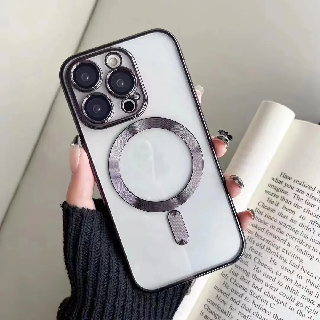 Coque GOINGOO iPhone 14 Pro Max – Transparente TPU Souple Électroplaquée Antichoc Charge Sans Fil