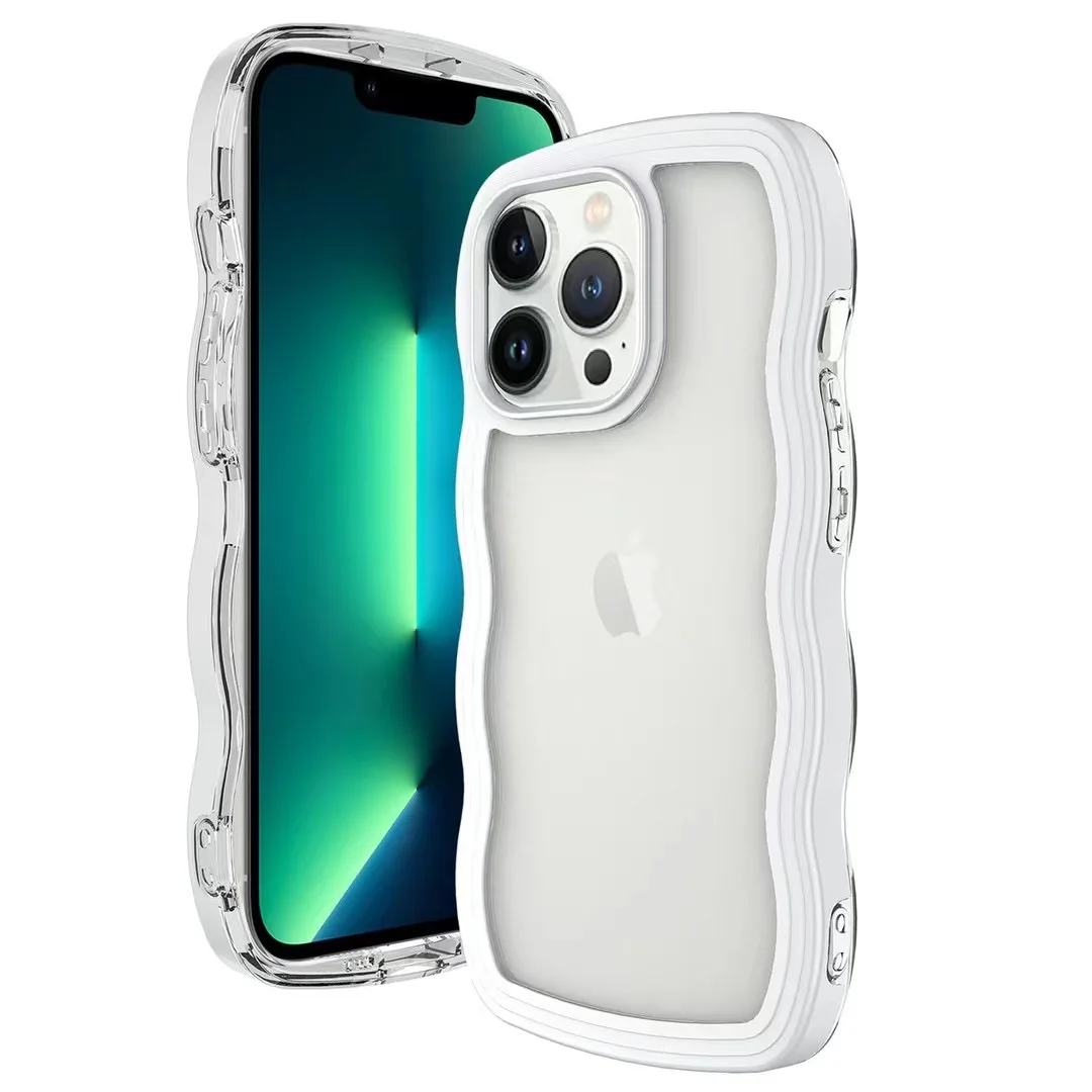 Coque iPhone 14 Pro Max GOINGOO – Transparente Antichoc Bords Ondulés TPU
