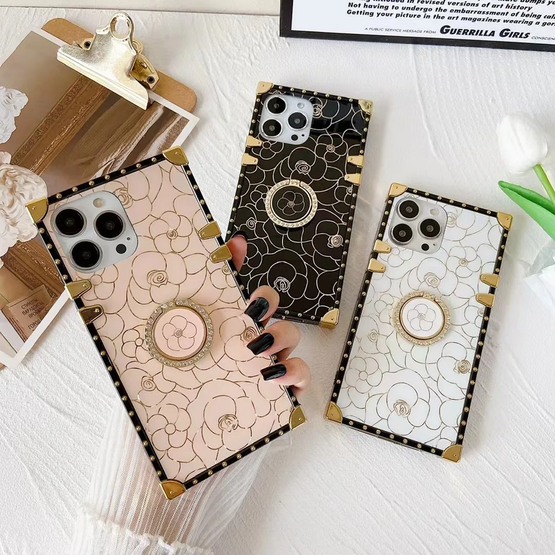 Coque iPhone 11 Pro Max GOINGOO – TPU Antichoc Motif Camélia + Anneau Protection
