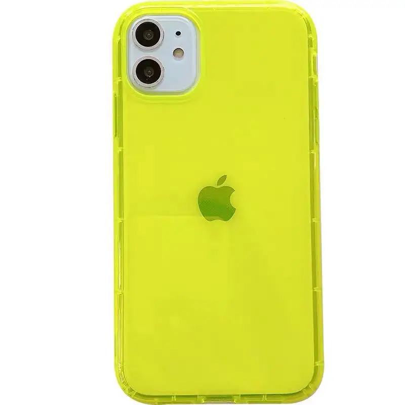 Coque iPhone 12 Mini/Pro/Max Transparente Antichoc TPU Cristal Néon 1.5mm Coussin d'Air