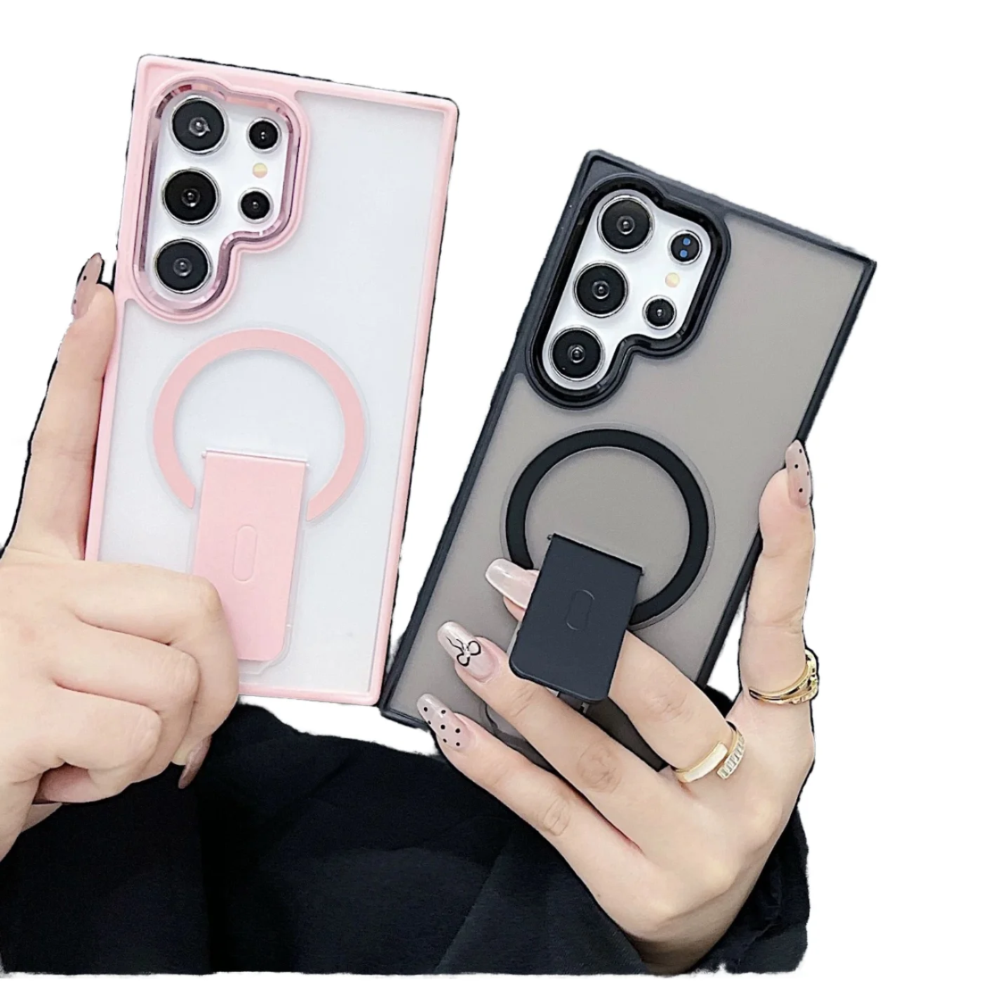 GOINGOO Coque Luxe Antichoc PC+TPU avec Support pour Samsung S25 Ultra S24 S23