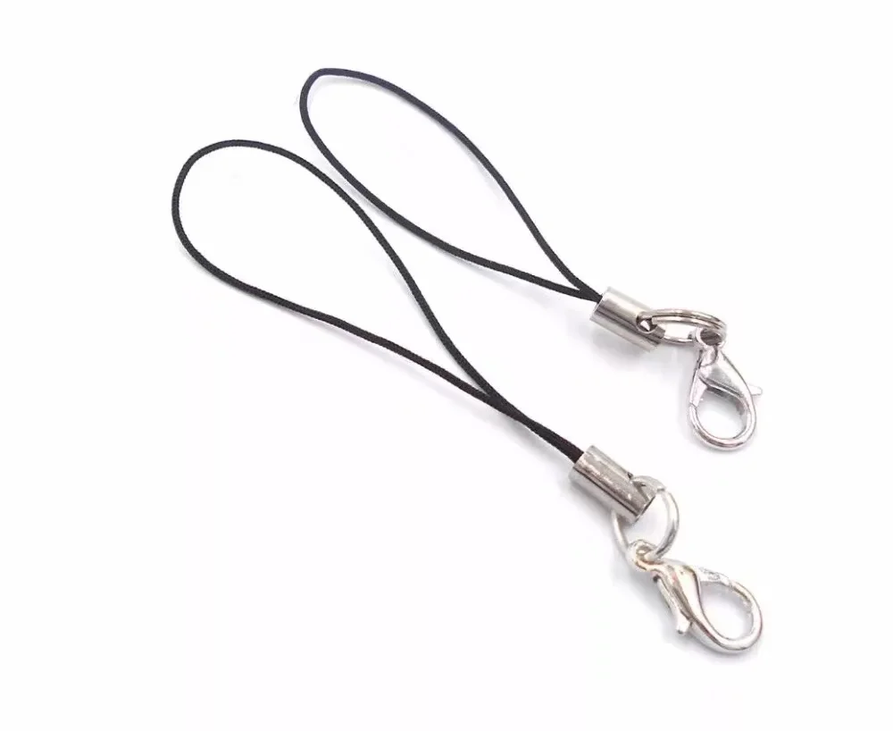 Lot 100 Lanières Nylon Noir Fermoir Mousqueton – Porte-clés, Téléphone & Sac | goingoo 7,5cm