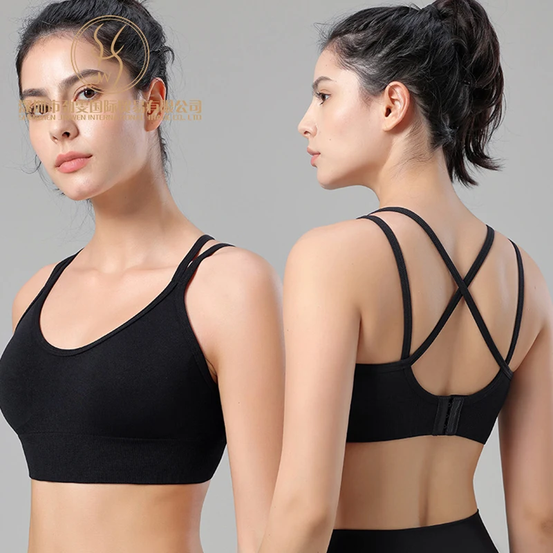 Soutien-gorge de sport sans couture extensible – Bretelles réglables, respirant, yoga/jogging/gym
