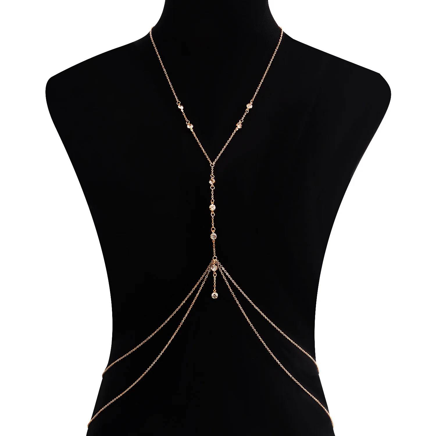 Chaîne de corps à franges en cristal pour femme – Bijou de plage tendance