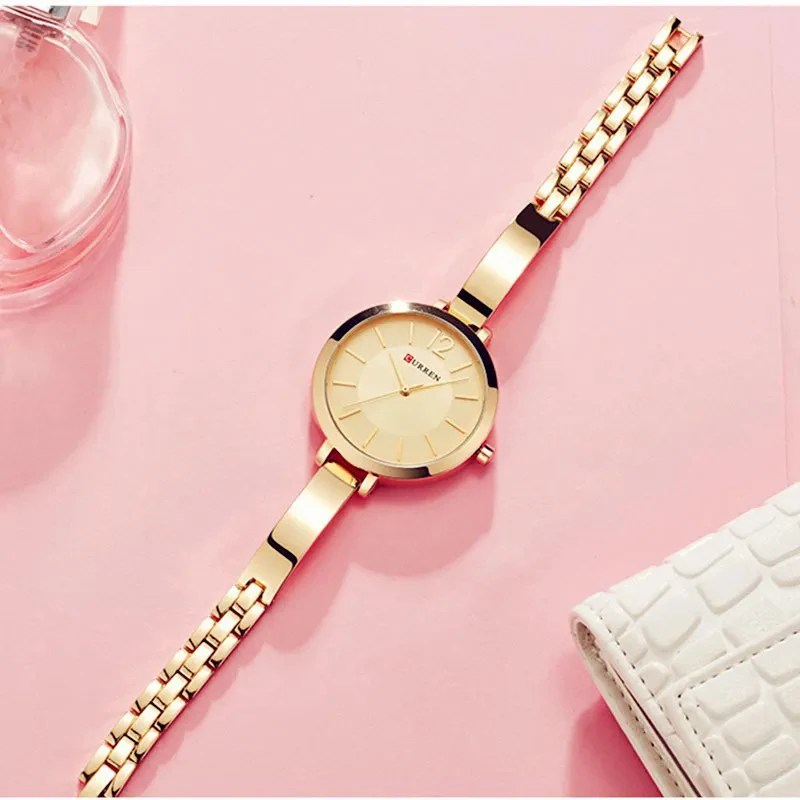 CURREN 9012 – Montre Femme Quartz Élégante | Bracelet Acier Inoxydable