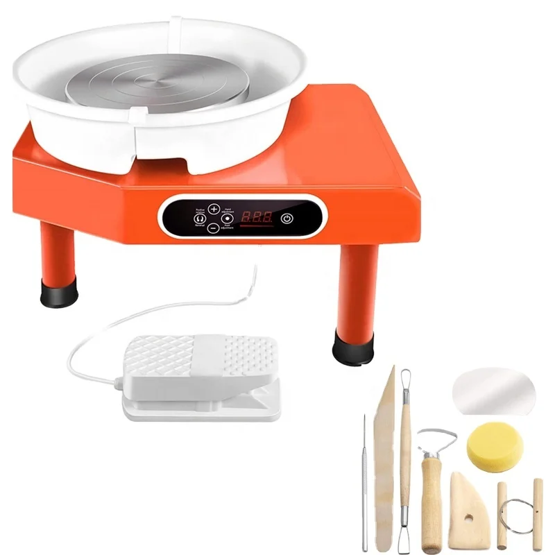 Tour de Poterie Électrique 25cm | Écran LCD Tactile | Moteur 250-350W | 0-300 tr/min