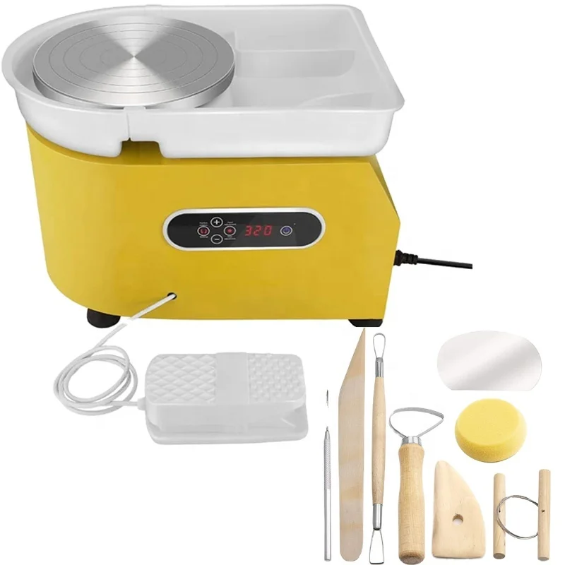 Tour de Poterie Électrique XinyiArt 350W – Plateau 25cm, Écran LCD, Kit DIY Complet