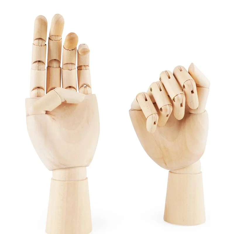 Mannequin Main Articulé en Bois XinyiArt 7 pouces – Main Droite & Gauche pour Dessin