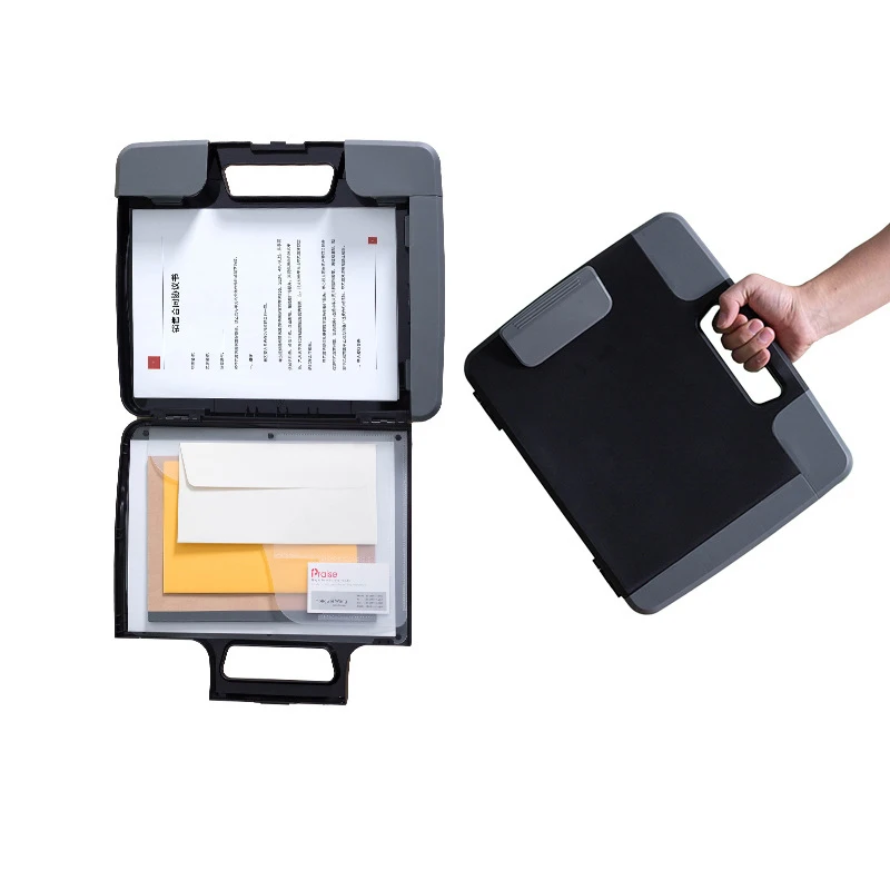 Porte-documents A4 Xinyi Art en PP Noir – Grande Capacité avec Porte-stylo