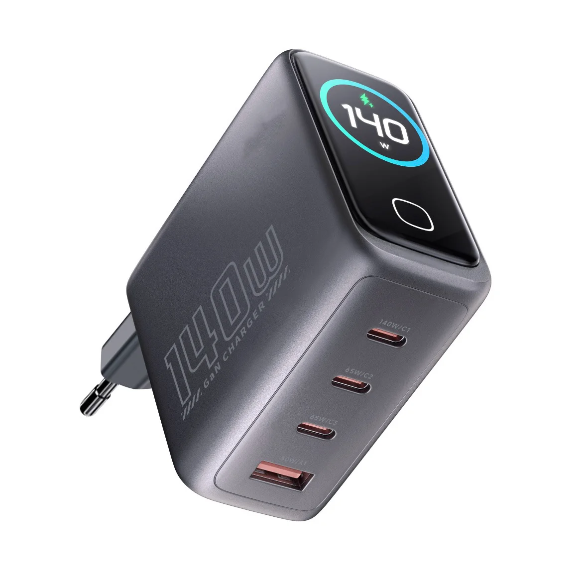 Chargeur Rapide 140W GaN 4 Ports USB-C avec Affichage Numérique - PD 3.0 QC 3.0