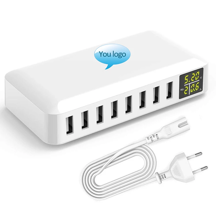 Station de Charge Rapide 8 Ports USB 60W avec Affichage LED – QC3.0