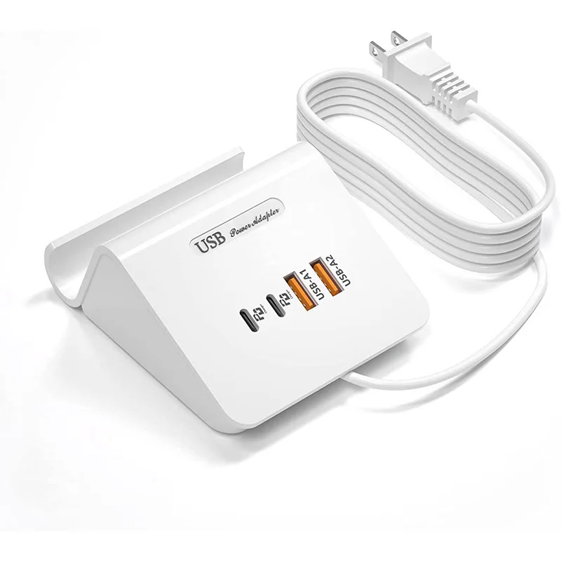 ILEPO Station de Charge 4 Ports 45W – 2 USB + 2 Type-C Charge Rapide PD 3.0