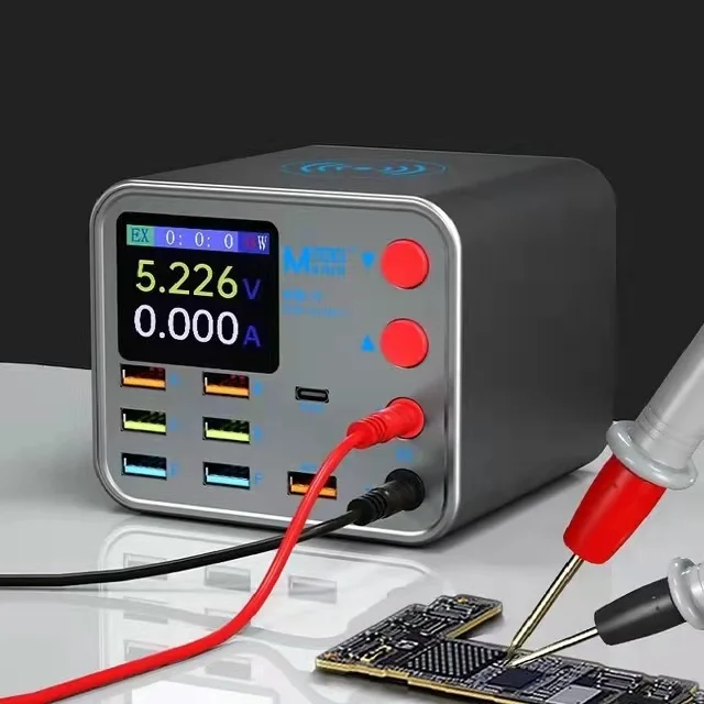 Chargeur Rapide Multiport Ilepo W-433 8 Ports USB/Type-C 125W QC3.0 PD Écran LCD