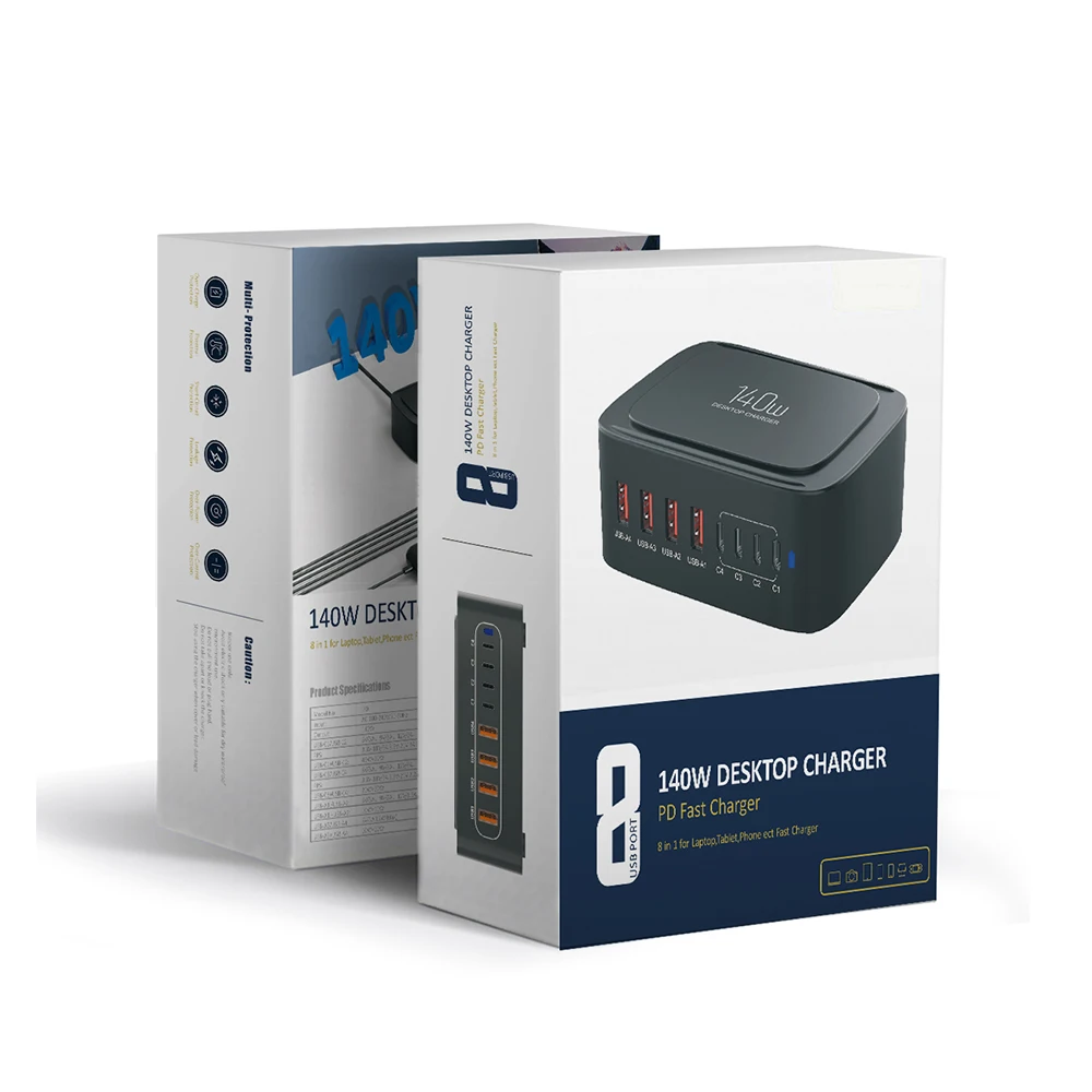 Station de Charge USB 8 Ports 140W - Charge Rapide Multi-Appareils ilepo i70