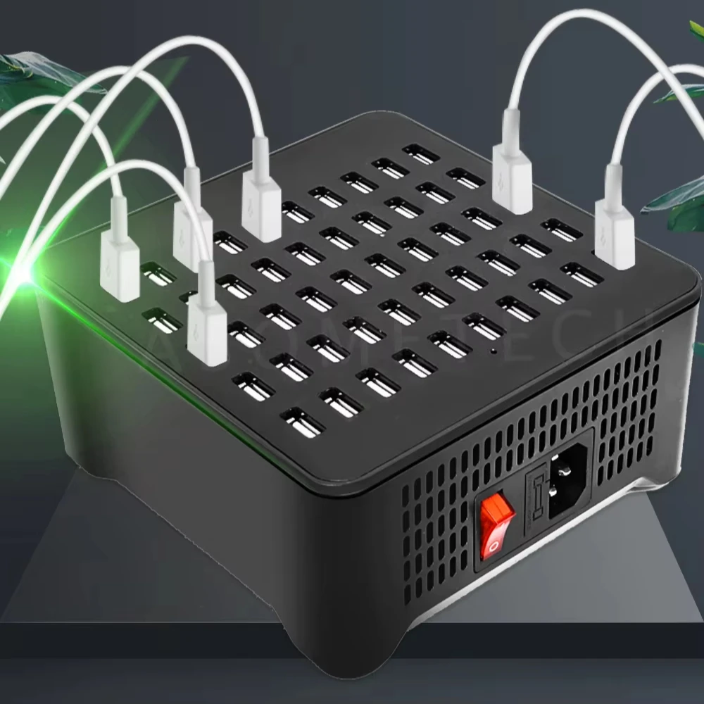 Station de Charge 50 Ports USB 250W – Chargeur Bureau Intelligent pour Smartphones & Tablettes
