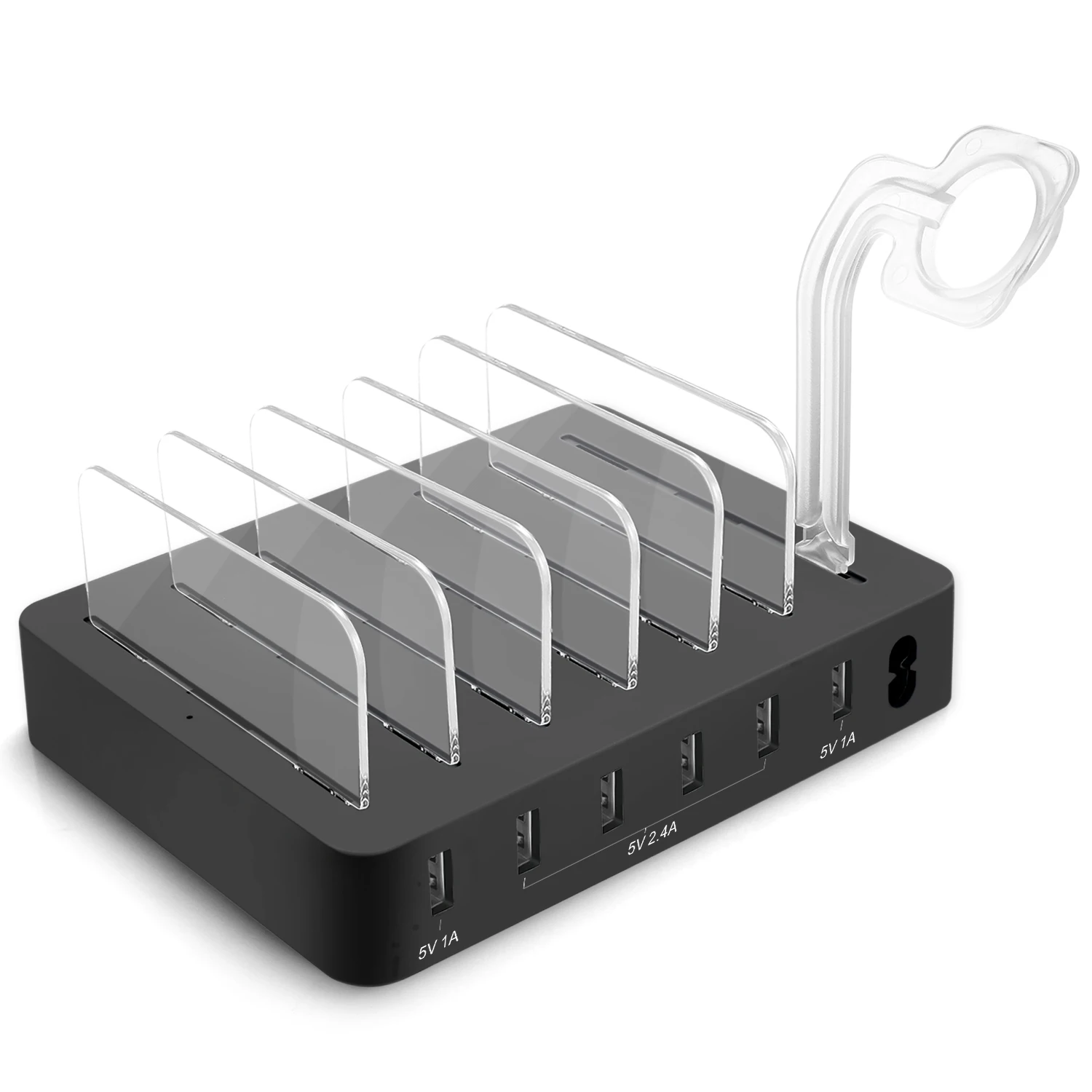Station de Charge 6 Ports 60W USB-A & Type-C PD3.0 QC3.0 – Bureau & Écouteurs