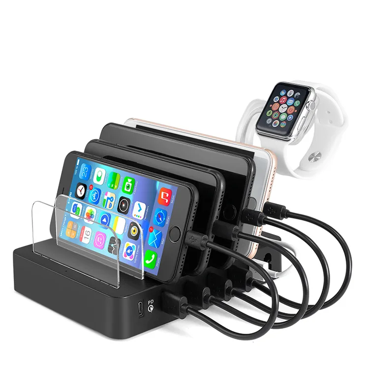 Station de Recharge Rapide 6 Ports USB QC3.0 50W – Chargez 6 Appareils Simultanément