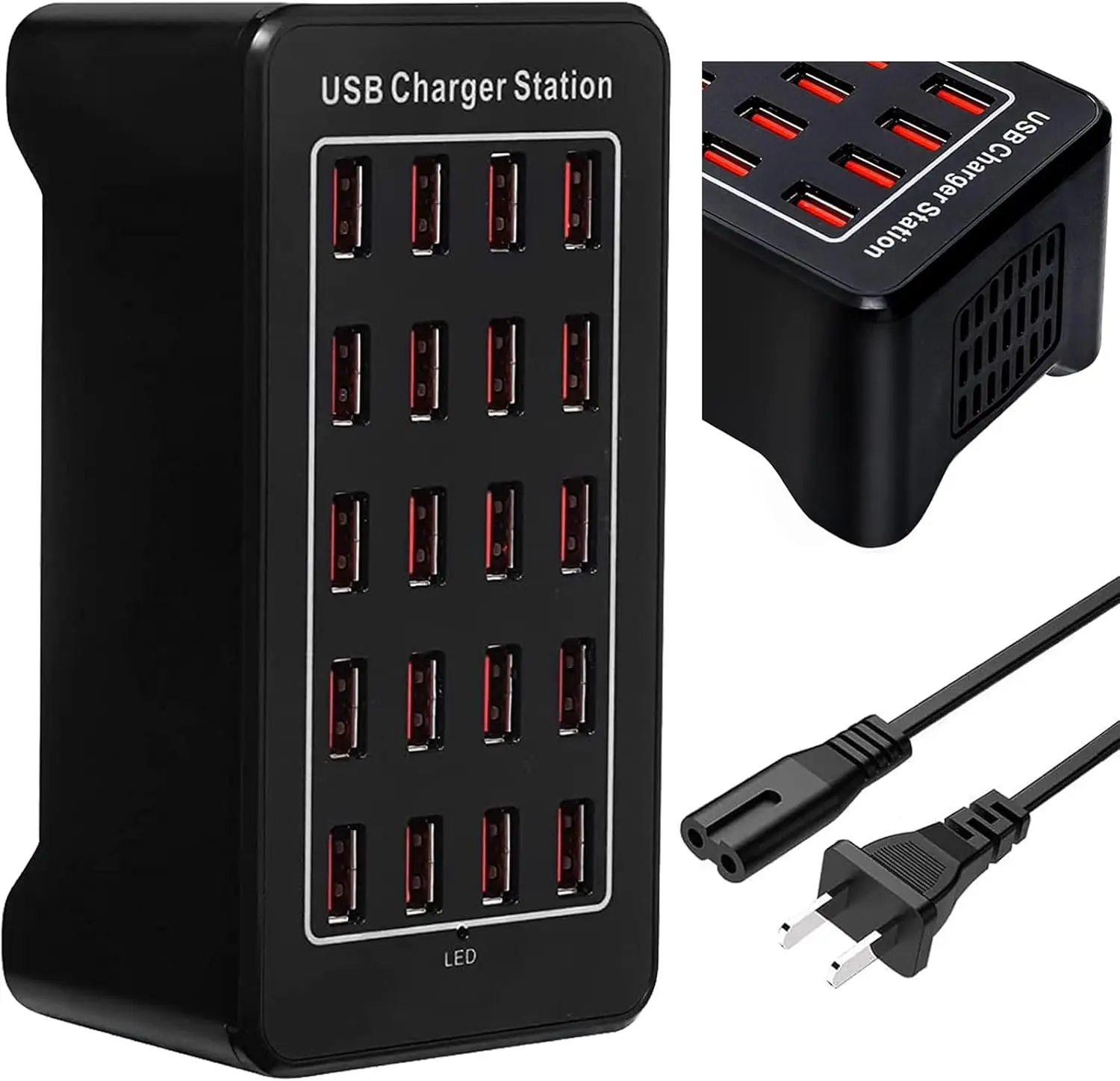 Station de Charge USB 20 Ports 100W – Chargeur Rapide Multifonction PD/QC pour Bureau