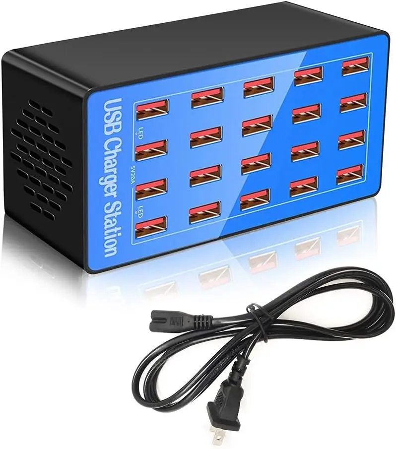 Station de Charge USB 100W 20 Ports – Rechargez 20 Appareils Simultanément