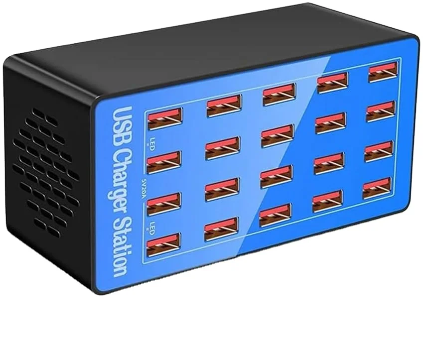 Station de Charge 20 Ports USB 100W – Charge Rapide Multi-Appareils