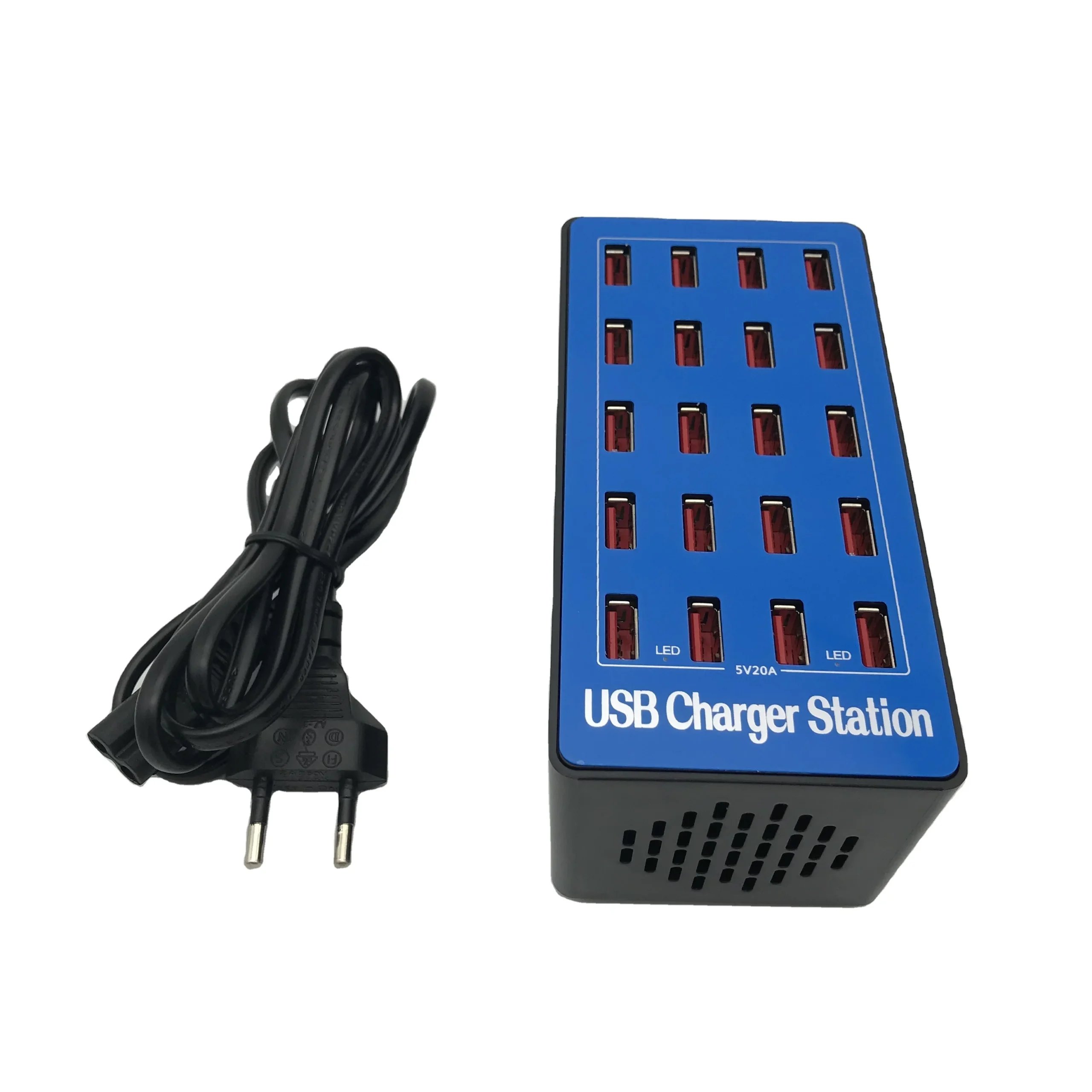 Station de Recharge 20 Ports USB 100W – Charge Rapide PD & QC2.0 pour Smartphones