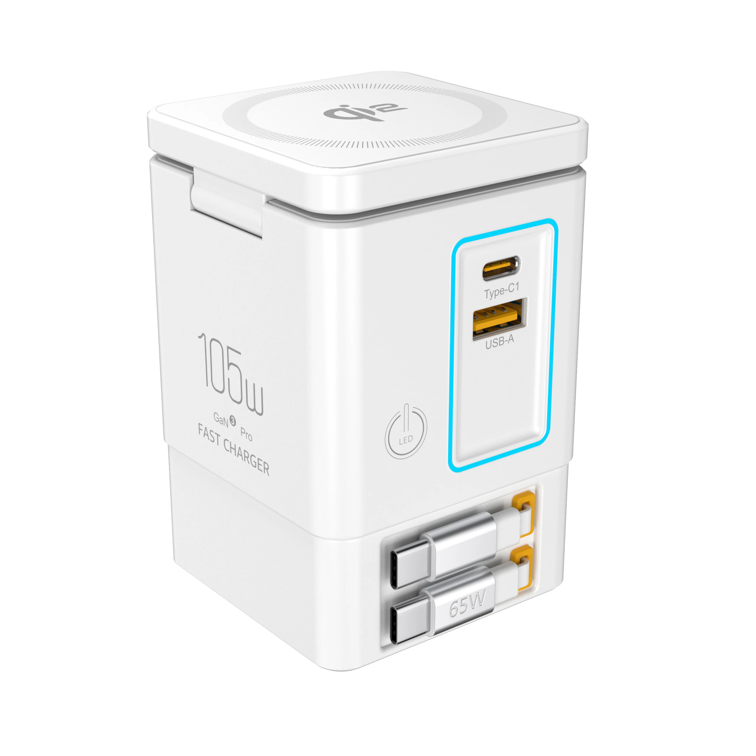 Station de Charge 7-en-1 Qi2 105W – Sans Fil + Câble Rétractable + Support | ilepo i116 MAX