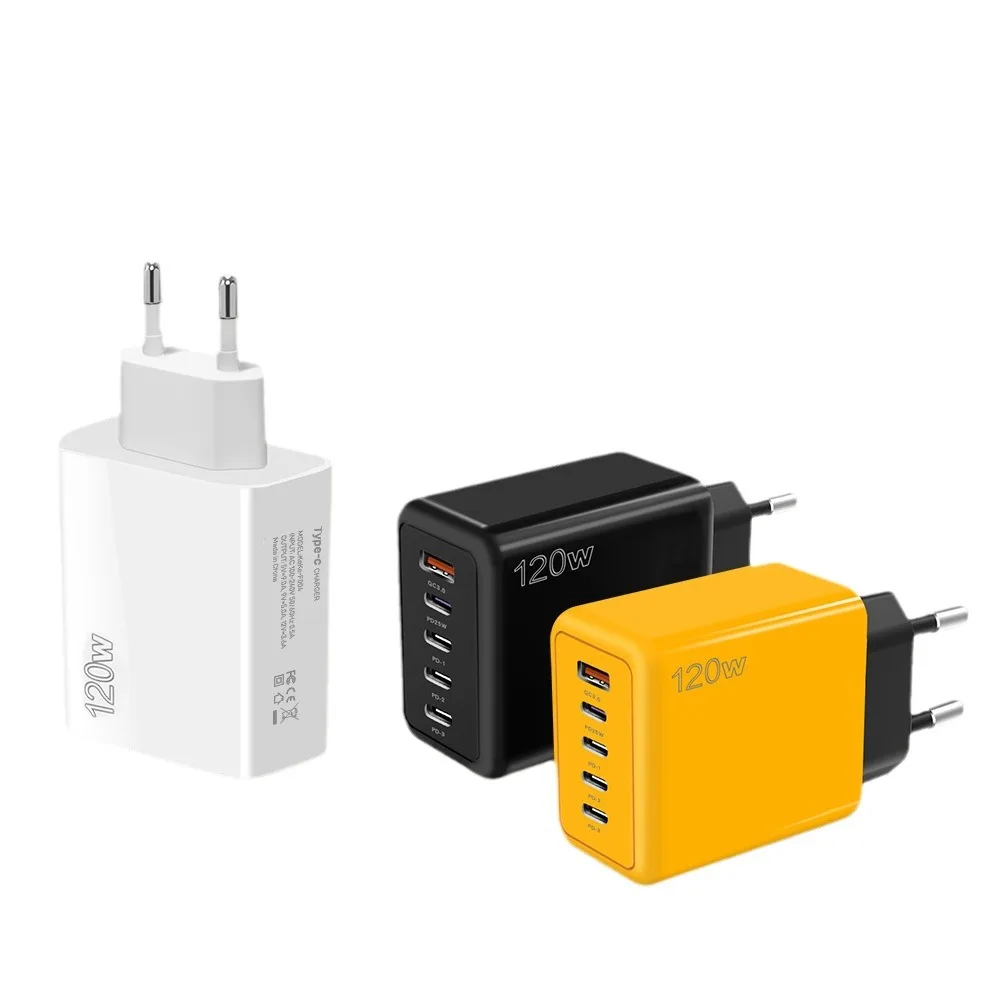 Chargeur Rapide 5 Ports USB 4C+1A PD 25W – Prises EU/US/UK – Compatible iPhone & Samsung
