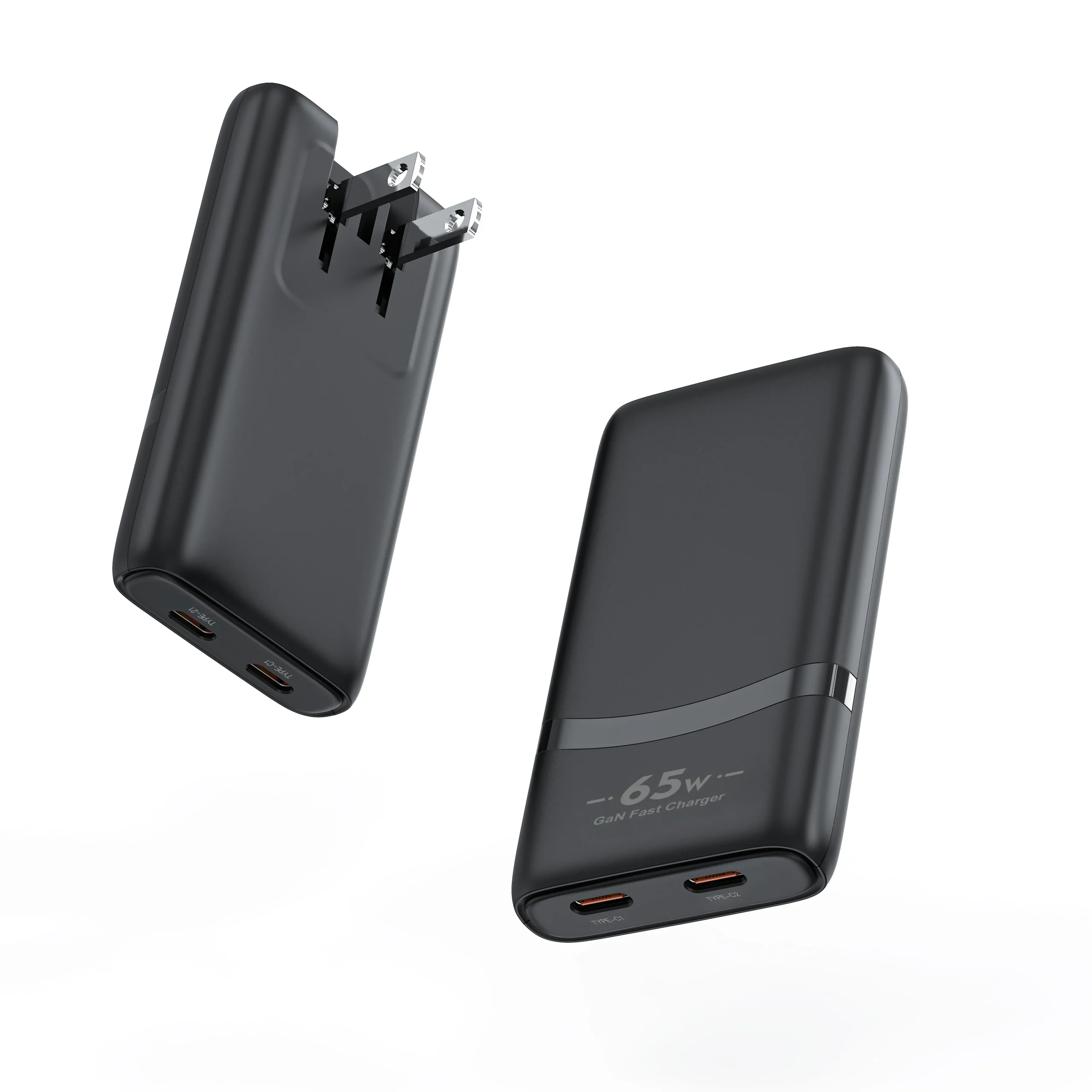 Chargeur USB-C GaN 65W Double Port PD 3.0 – Charge Rapide Ultra-Mince iPhone & Android