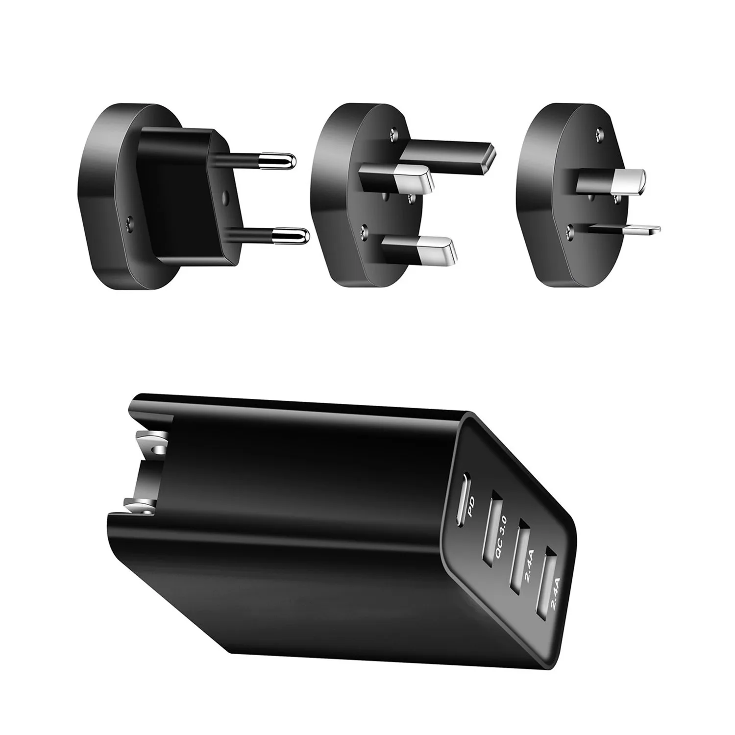 Chargeur Rapide GaN 45W 4 Ports (1 USB-C + 3 USB) – Charge PD Ultra-Rapide