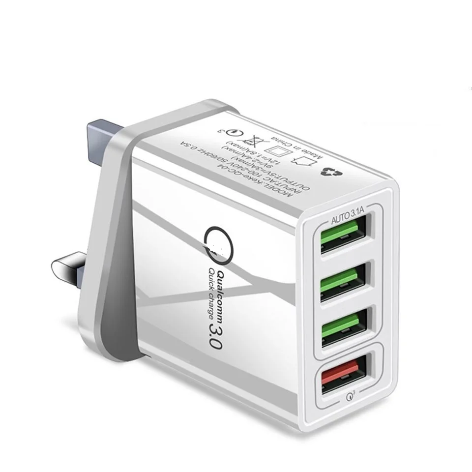 ILEPO Chargeur Rapide 4 Ports USB 36W QC3.0 – Universel iPhone & Android