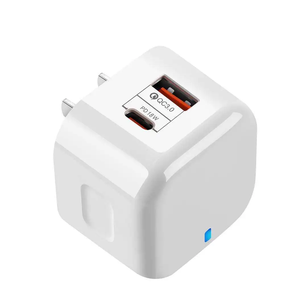Chargeur Rapide ILEPO 20W PD QC3.0 USB + Type-C Universel iPhone Android EU/US/UK