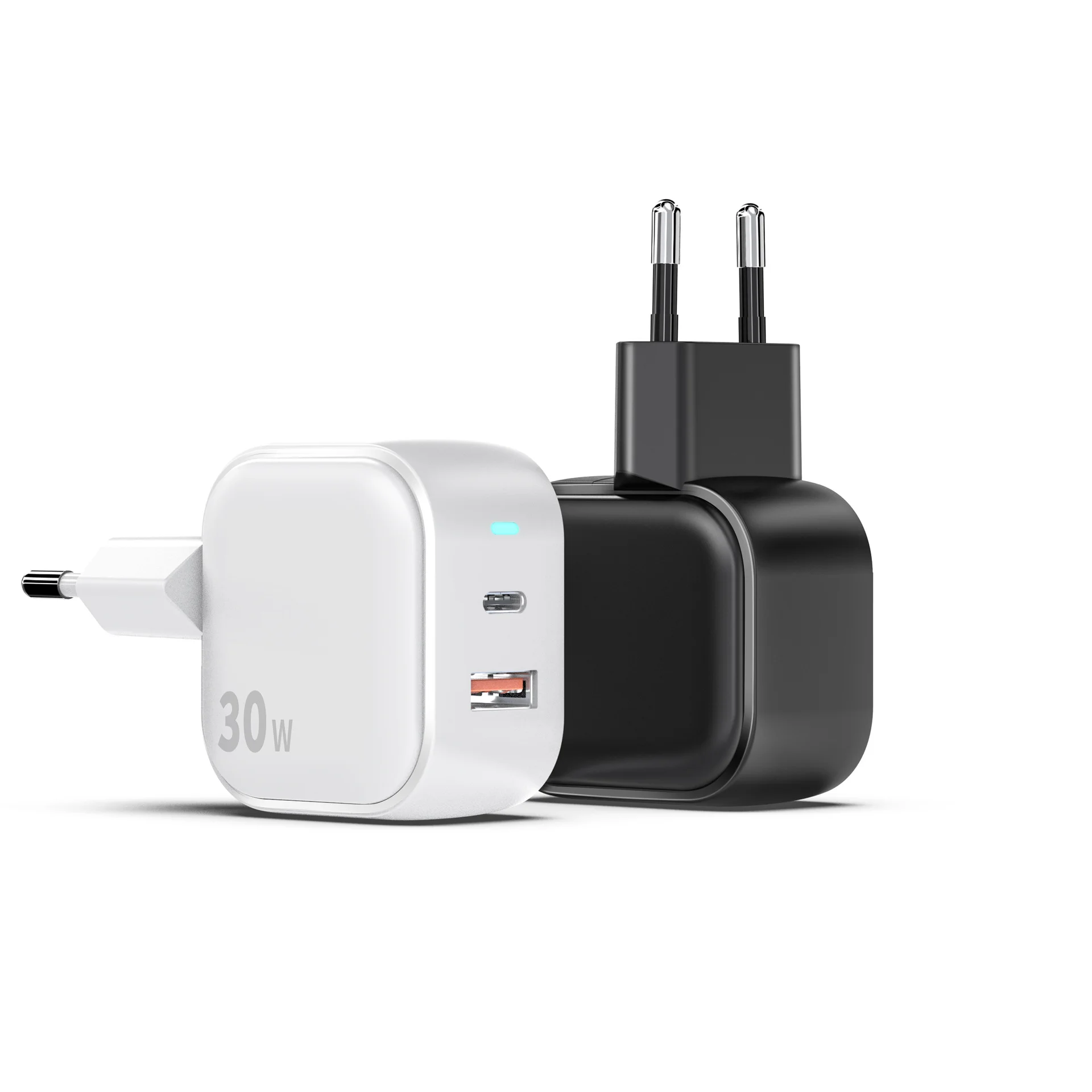 Chargeur Rapide 30W GaN USB-C PD3.0 & QC3.0 Double Port – Compatible iPhone & Android