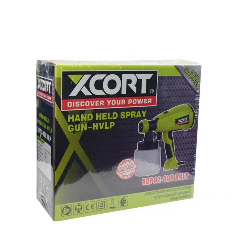 Pistolet Pulvérisateur Électrique XCORT 500W – Buse Double 1.8/2.6mm, Godet 800ml