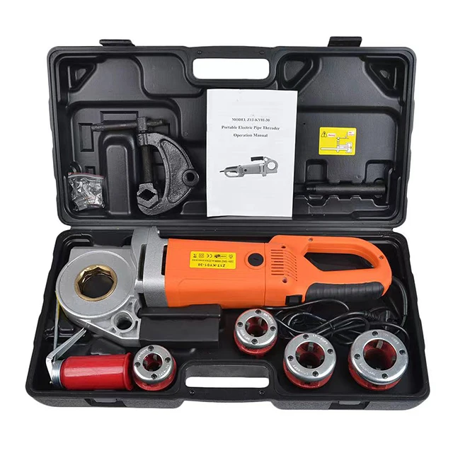 Machine à Fileter les Tuyaux Électrique Portable AOTUO – 2000W, 1/2'' à 2'', Acier Inoxydable