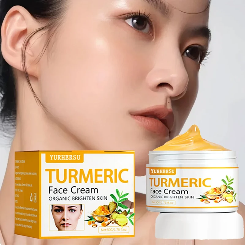 Crème Visage au Curcuma – Anti-Acné, Éclaircissante & Hydratante 50ml