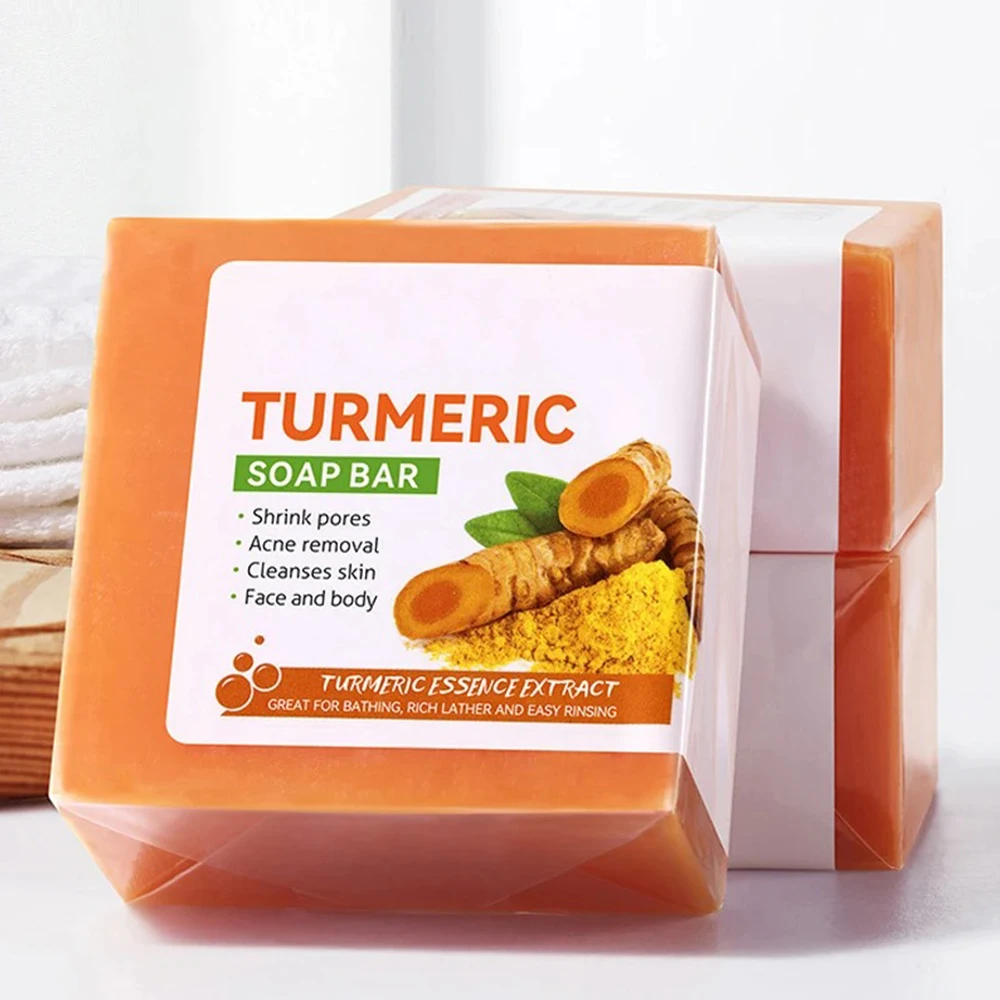 Savon au Curcuma Fait Main – Éclaircissant Visage & Corps, Aisselles, Peau Uniforme
