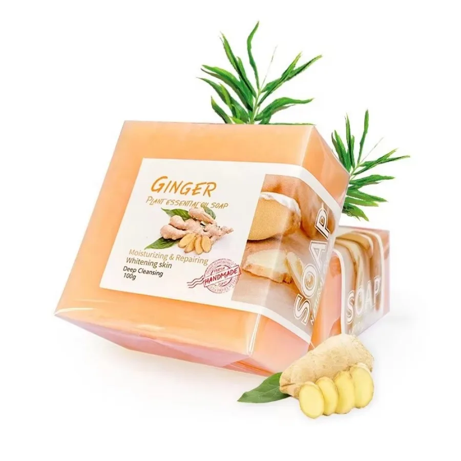 Savon Naturel Gingembre & Curcuma – Exfoliant, Hydratant, Éclat de Peau 100g