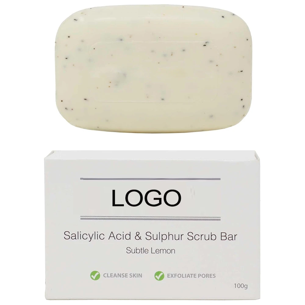 Savon Anti-Acné Soufre + Acide Salicylique + Huile d'Arbre à Thé – Pores Nets & Peau Claire