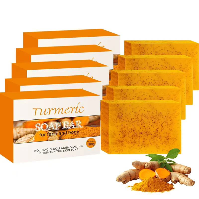 Savon Curcuma Acide Kojique & Citron – Éclaircissant, Anti-Taches, Anti-Acné Visage & Corps