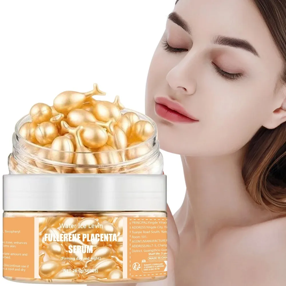 50 Capsules Sérum Visage Collagène & Acide Hyaluronique – Anti-Rides, Raffermissant, Éclaircissant