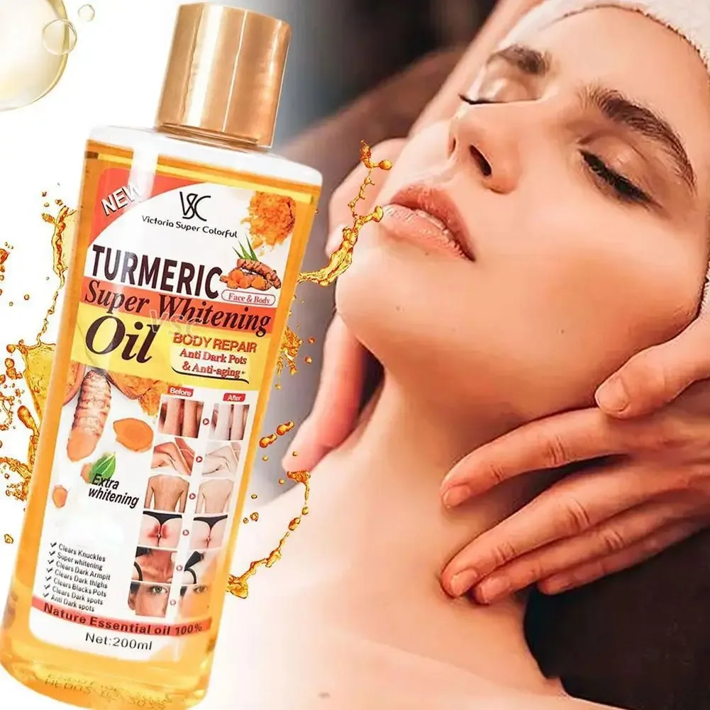 Huile Essentielle de Curcuma 200ml – Soin Éclaircissant & Anti-Âge Visage & Corps