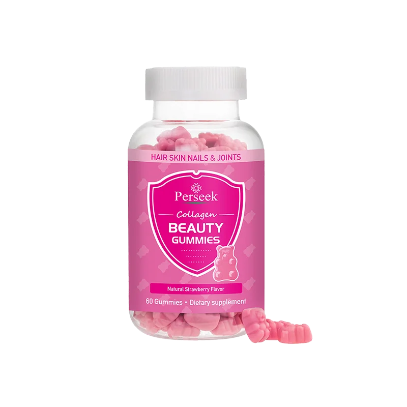 Perseek Beauty Gummies Vegan Collagène – Cheveux, Peau & Ongles | 60 Bonbons Gélifiés