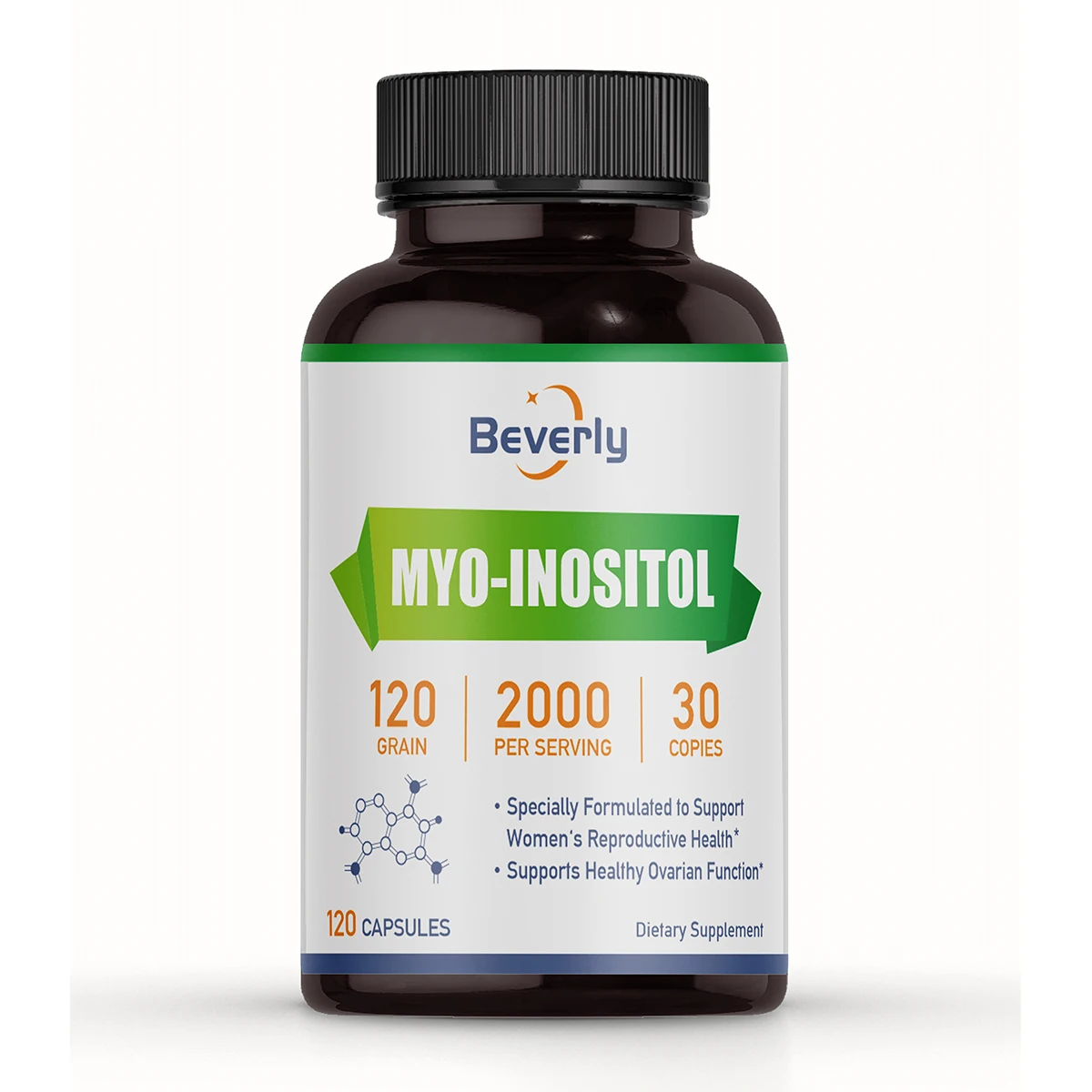 Myo-Inositol 2000mg Beverly – Santé Reproductive & Fonction Ovarienne | 120 Gélules Vegan