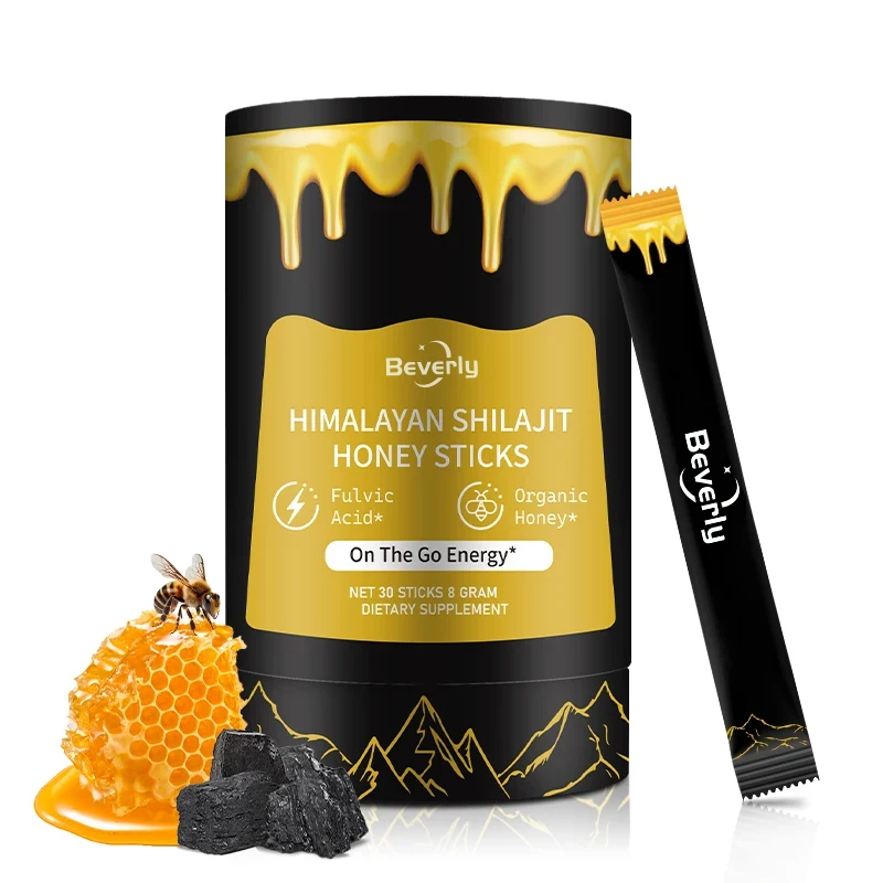 Bâtonnets de Miel au Shilajit Himalaya – Énergie & Immunité, 30 bâtonnets/boîte