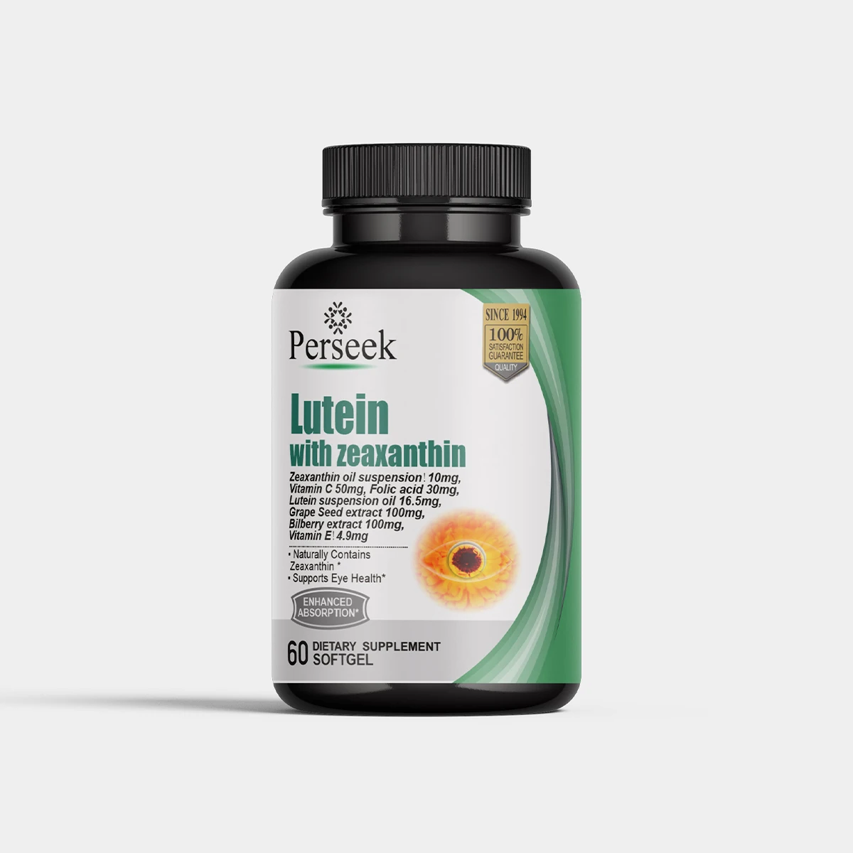 Capsules Lutéine & Zéaxanthine Perseek – Santé des Yeux 60 Softgels Certifié ISO/HACCP