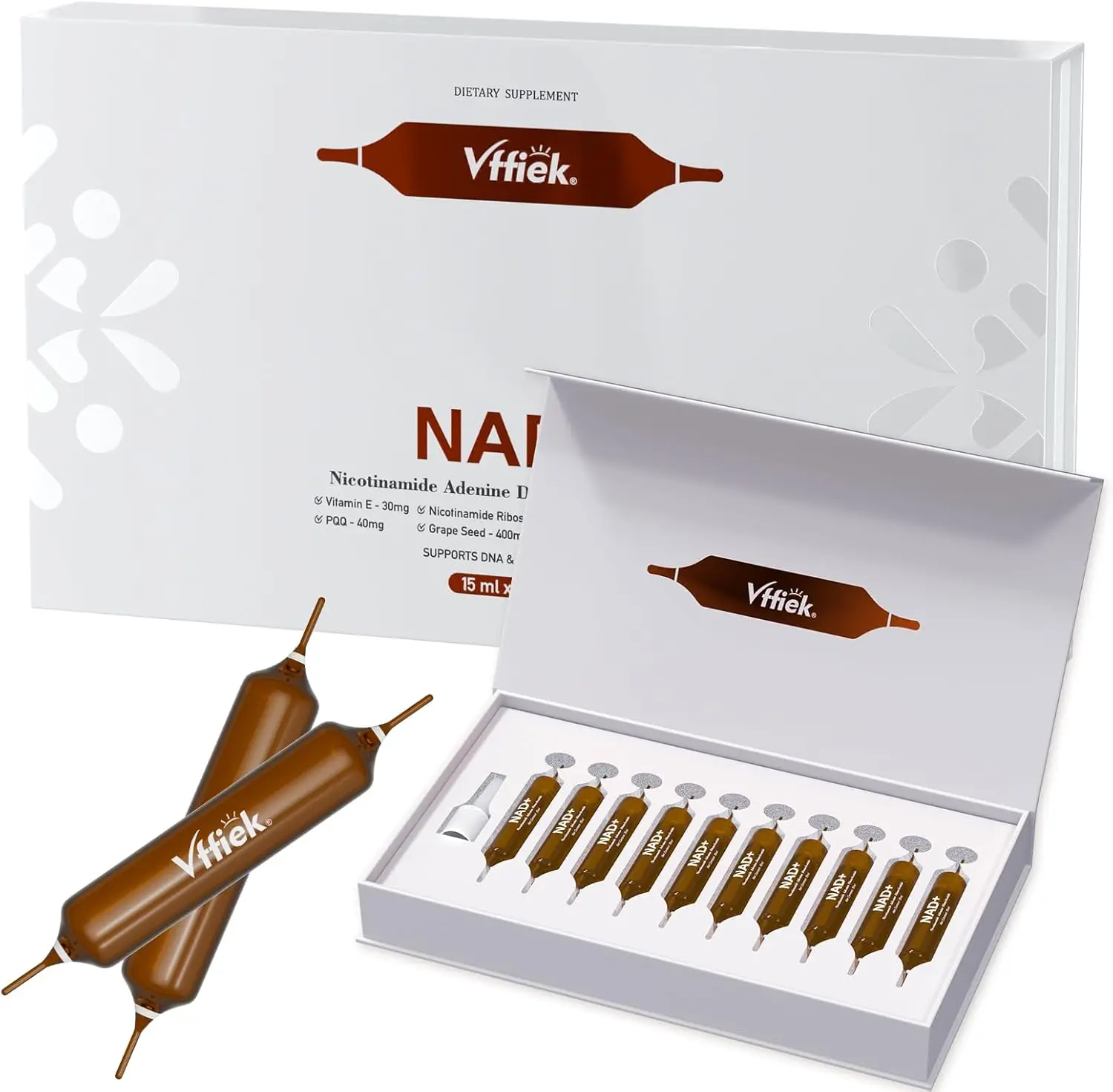 Perseek NAD+ 1200mg Gouttes Anti-Âge Énergie Mémoire Immunité – 10x15ml