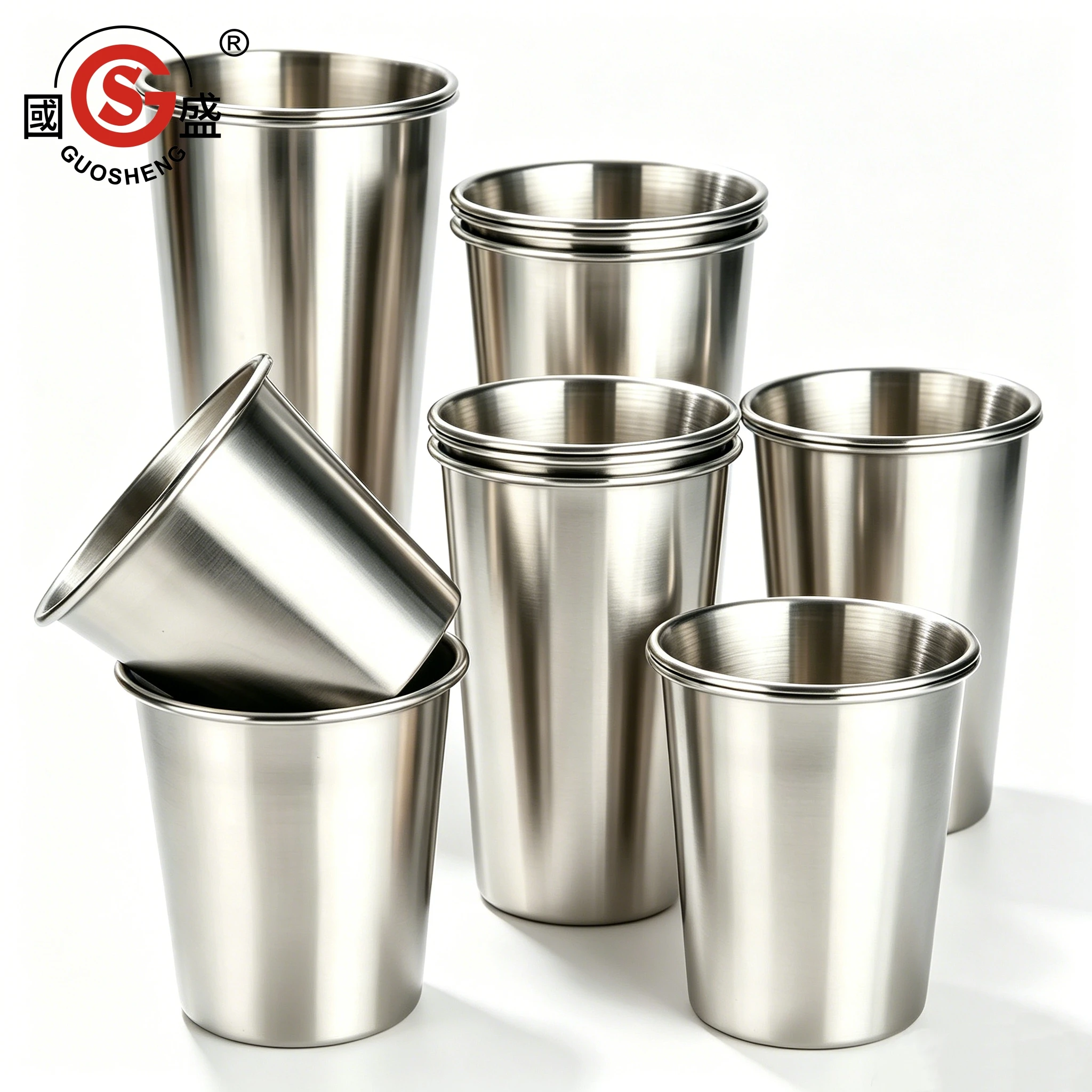 Tasse en Acier Inoxydable 304 – Légère, Empilable & Polyvalente | Bar, Camping, Bureau