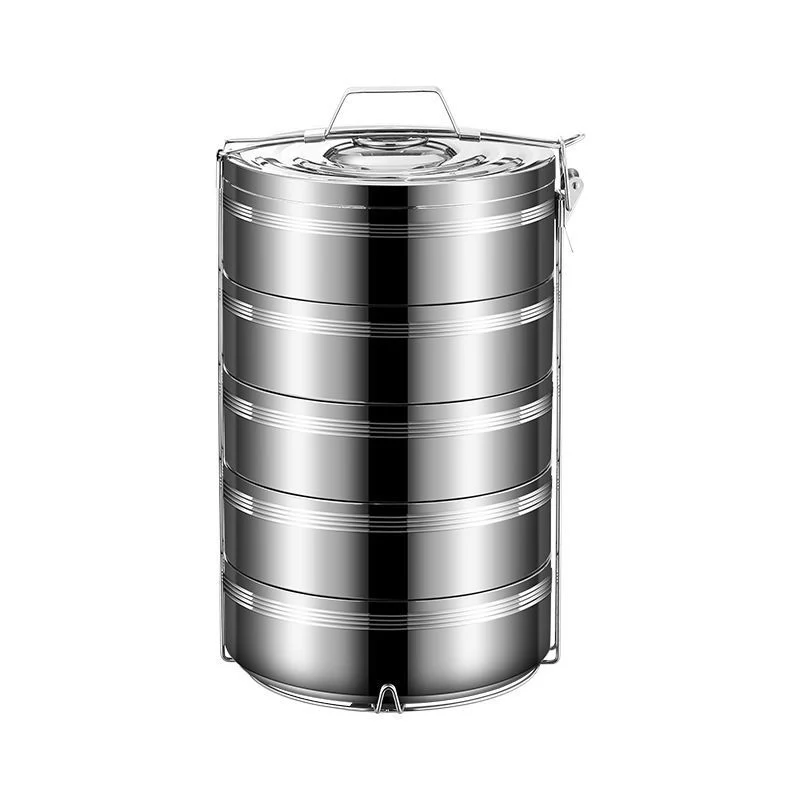 Boîte à lunch inox multi-niveaux TIANKANG – Isotherme, portable, 5 compartiments 30CM